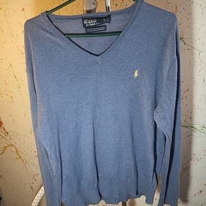 polo ralph lauren cotton cashmere sweater Men Size L Blue